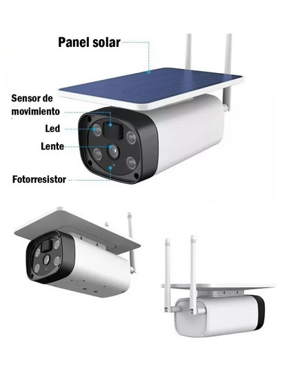 Cámara Ip Hd Wifi Exterior Panel Solar