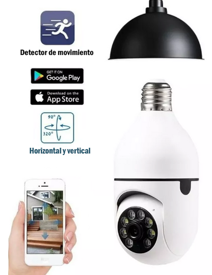 Cámara Foco de Seguridad HD Panorámica 360° con WIFI